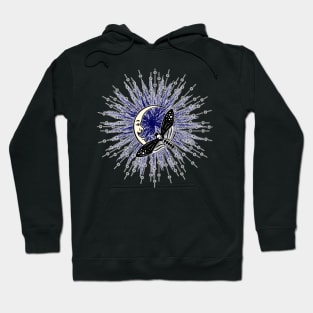 Goth moth crescent moon Hoodie